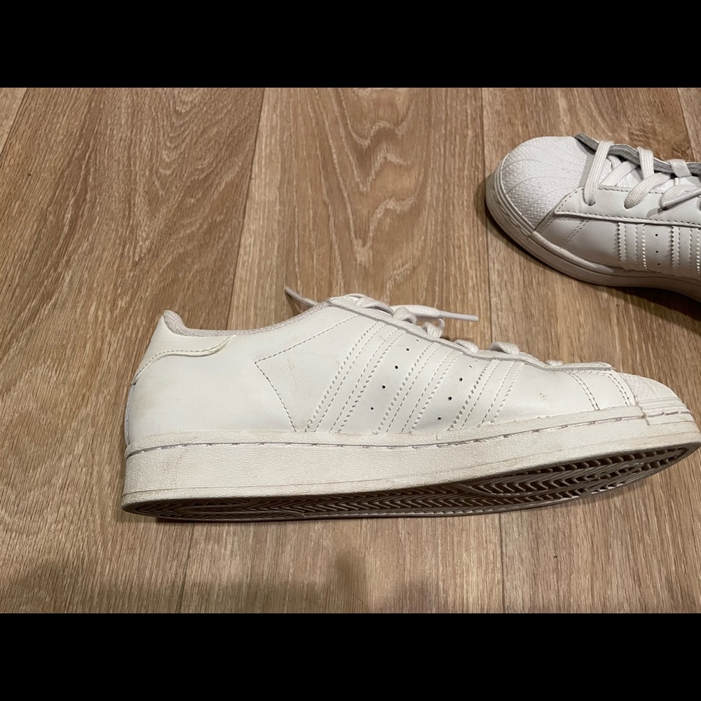 All White Adidas Superstar Sneakers - Picture 3 of 8